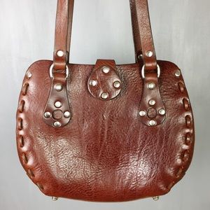 Hand-crafted Brown Boho Leather Shoulder Bag